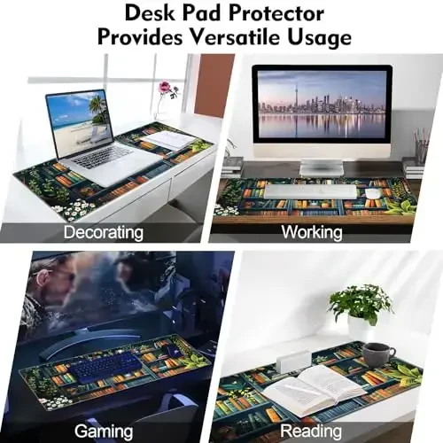 Galdas Gaming Mouse Pad XXL XL Large Long Extended Big Mousepad Non-Slip Rubber Keyboard Mouse Pad with Stitched Edges for Laptop Home Office (31.5x11.8x0.08 Inch) -Books - 7