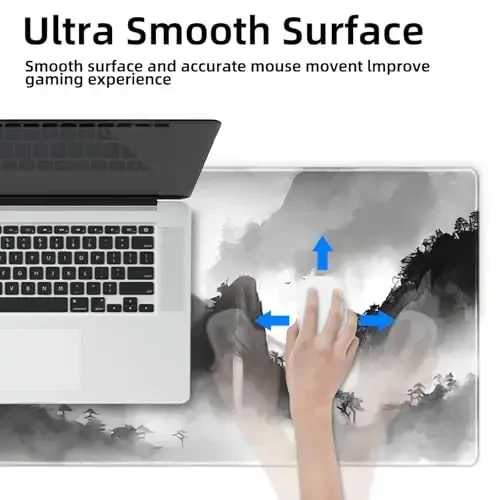 Galdas Gaming Mouse Pad XXL XL Large Long Extended Big Mousepad Non-Slip Rubber Keyboard Mouse Pad with Stitched Edges for Laptop Home Office (31.5x11.8x0.08 Inch) … (Black Ink) - 6