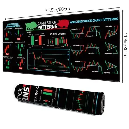 Galdas Gaming Mouse Pad XXL XL Large Long Extended Big Mousepad Non-Slip Rubber Keyboard Mouse Pad with Stitched Edges for Laptop Home Office (31.5x11.8x0.08 Inch) … (Trend) - 2