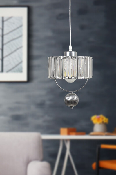 Galon Single Lux Crystal Chandelier Chrome - 1