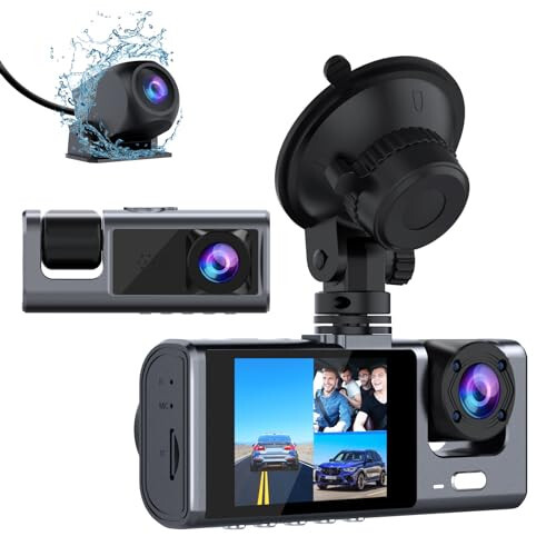 Galphi 3 Kanal Oldingi va Orqa Ichki Dash Cam, Avtomobillar uchun 1080P Dash Kamera, IR Tungi Ko'rish, Loop Yozuvi, G-Sensor, 24 soat Yozuv, Maksimal 128 GB qo'llab-quvvatlash bilan uch yo'lli uch tomonlama Avtomobil Kamerasi - 5