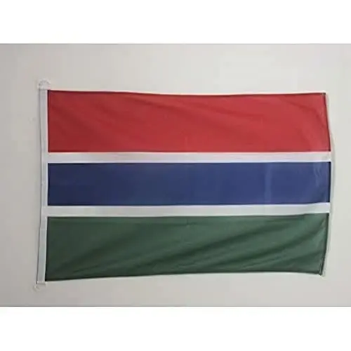 Gambia NAUTICAL Flag 18'' x 12'' - Gambian flags 30 x 45 cm. - Banner 12x18 in for boat - AZ FLAG 