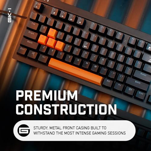 GameCom GK-1 Mekanik Oyun Klavyesi - Özelleştirilebilir RGB Aydınlatma - Bireysel Arka Aydınlatmalı Tuşlar - Optik Kailh Mavi Tıklamalı Anahtarlar - Lansman Sürümü Turuncu - 6