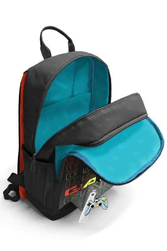 Gamer Desenli 3'lü SET Okul Sırt Çantası-siyah - 4