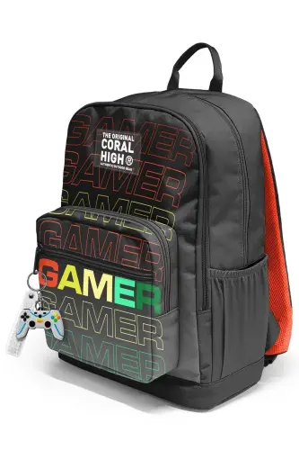 Gamer Desenli 3'lü SET Okul Sırt Çantası-siyah - 7