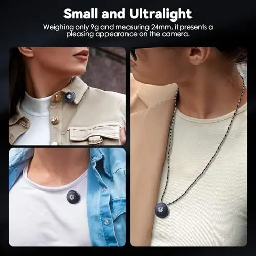 Gamiity simsiz Lavalier mikrofon iPhone/Android/Kamera/PC/Laptop uchun, Lightning/USB-C/Plug Mini Lapel simsiz mikrofon, Hi-Fi audio, video yozuv, striming uchun shovqinni bekor qilish - Qora - 6