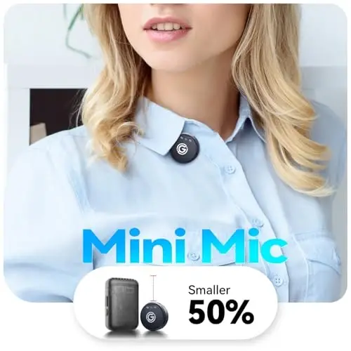 Gamiity Wireless Lavalier Microphone for iPhone 14/13/12, Lightning Mini Lapel Microphone Wireless, Hi-Fi Audio, Noise Cancellation, 35H Battery for Video Recording, Streaming - Sapphire Blue - GAMIITY (1)