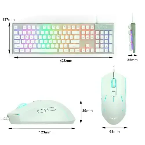 Gaming Keyboard and Mouse Combo, K1 RGB LED Backlit Keyboard with 104 Key Computer PC Gaming Keyboard for PC/Laptop (Green) - 7