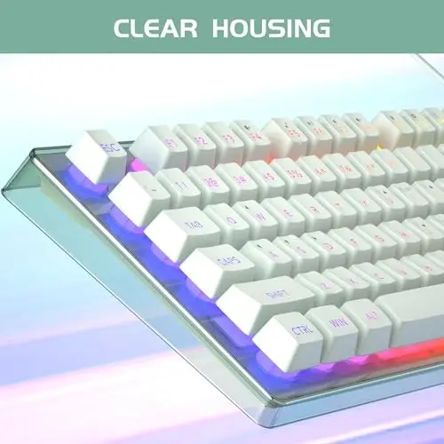 Gaming klaviatura va sichqoncha kombinatsiyasi, K1 RGB LED yoritgichli klaviatura, kompyuter/noutbuk uchun 104 tugmali kompyuter oʻyin klaviaturasi (yashil) - MAGEGEE (1)