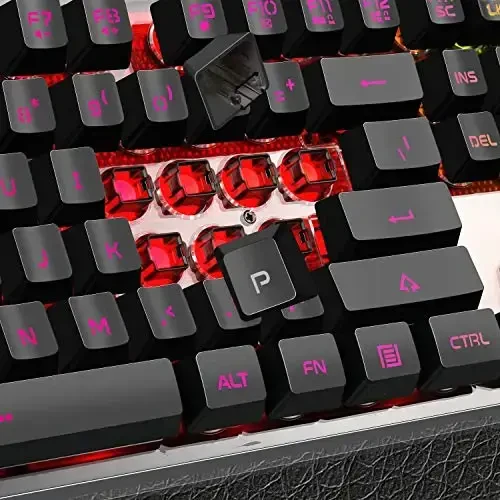 Gaming Klaviatura va sichqoncha kombinatsiyasi, K1 RGB LED yoritgichli simli klaviatura, 104 tugmali kompyuter PC o'yin klaviaturasi PC/noutbuk uchun (qora) - 3