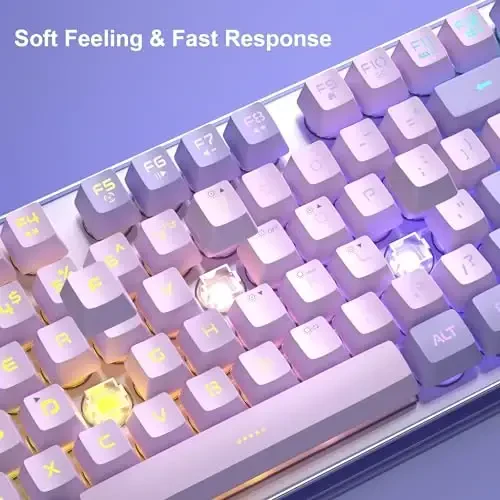 Gaming klaviatura va sichqoncha kombinatsiyasi, K1 RGB LED yoritgichli simli klaviatura, kompyuter/noutbuk uchun 104 tugmali kompyuter o'yin klaviaturasi (binafsha) - 5