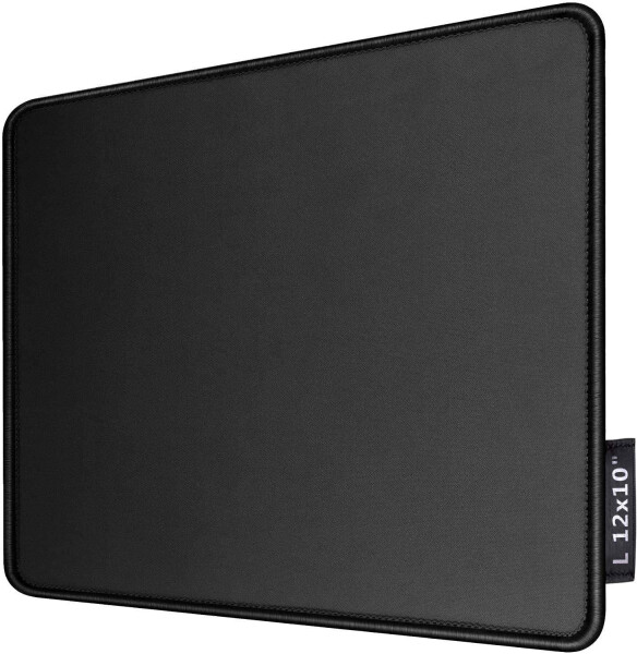 Gaming Mouse Pad 12x10x1/8 in. Delicate Stitched Edges & Non-Slip Natural Rubber Base, Premium-Textured & Waterproof Mousepad, Mouse Mat for Computer, Laptop, PC, Office & Home, Black - 10