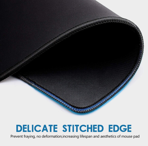 Gaming Mouse Pad 12x10x1/8 in. Delicate Stitched Edges & Non-Slip Natural Rubber Base, Premium-Textured & Waterproof Mousepad, Mouse Mat for Computer, Laptop, PC, Office & Home, Black - 15