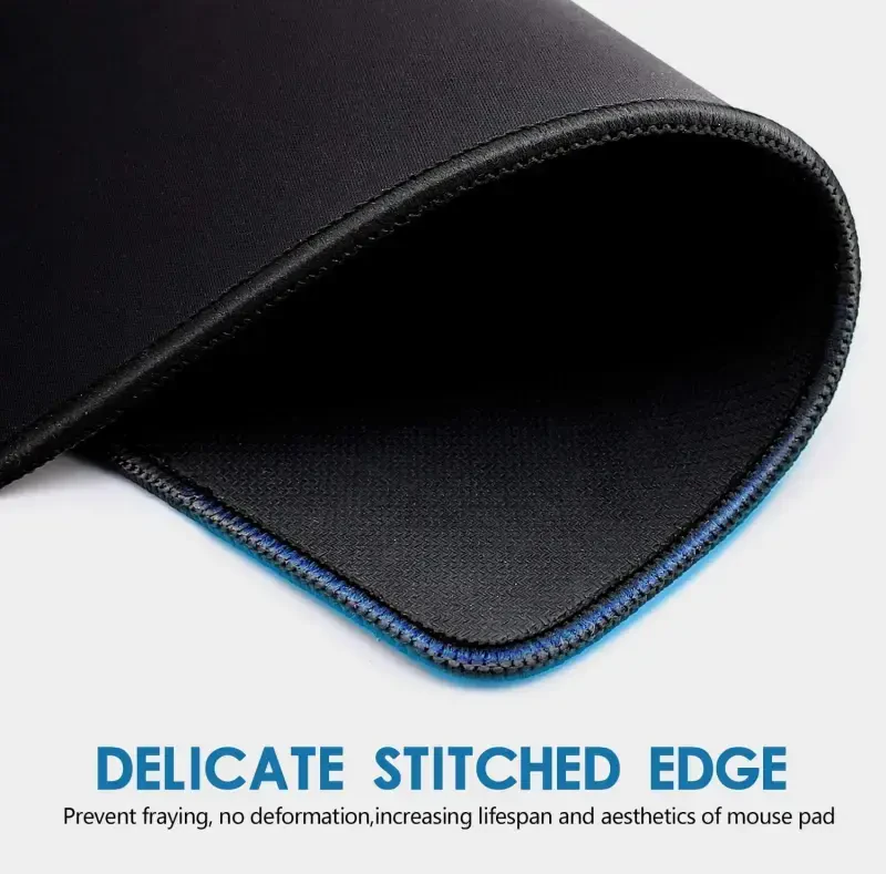 Gaming Mouse Pad 12x10x1/8 in. Delicate Stitched Edges & Non-Slip Natural Rubber Base, Premium-Textured & Waterproof Mousepad, Mouse Mat for Computer, Laptop, PC, Office & Home, Black - 2