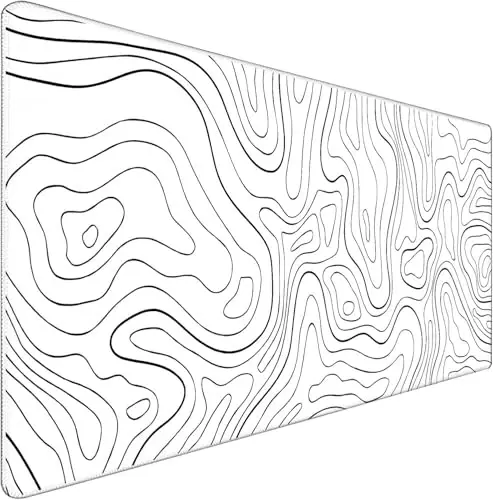 Gaming Mouse Pad, Large Mouse Pads Waterproof Extra Large Big Mouse Pad with Stitched Edge, XXXL Non-Slip Black Computer Mousepad for Gamer, Office & Home, Black Line - 1