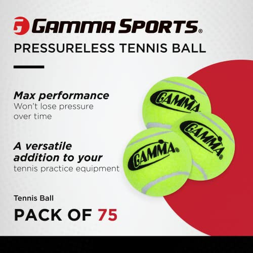 GAMMA Spor Basınçsız Tenis Topları Kutusu, Toplu Tenis Topları, Premium Tenis Aksesuarları, 18, 36, 48, 75 Paket Boyutları, Tenis Pratik, Tenis Antrenmanı, Evcil Hayvan Oyuncakları, Köpek Topu, Koç, İç ve Dış Mekan Oyunu - 5