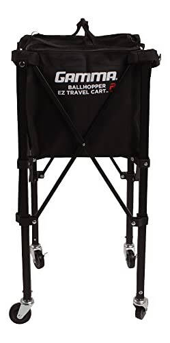 GAMMA Sports EZ Travel Cart, Tennis & Pickleball Hopper, Portable Compact Design, Sturdy Lightweight Construction, 150 or 250 Capacity Available, Premium Carrying Case Included - 1