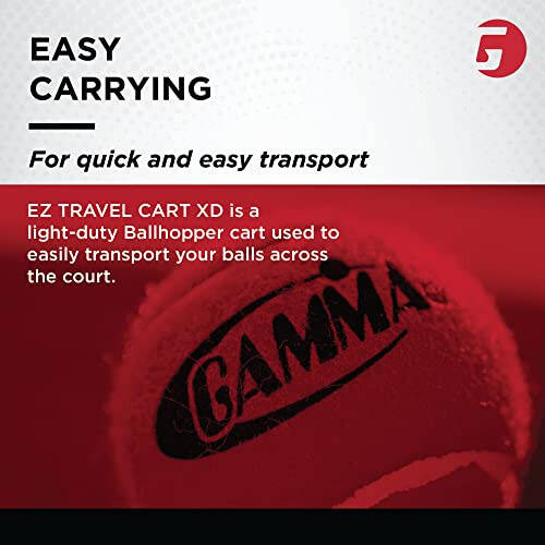 GAMMA Sports EZ Travel Cart, Tennis & Pickleball Hopper, Portable Compact Design, Sturdy Lightweight Construction, 150 or 250 Capacity Available, Premium Carrying Case Included - 6