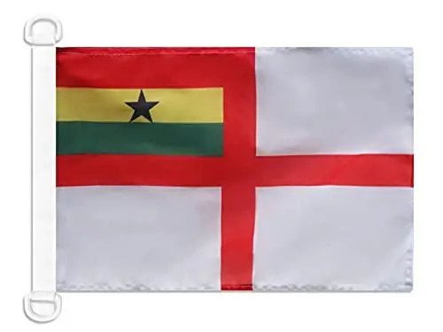 Gana Harbiy-dengiz floti NAUTICAL Bayrog'i 18'' x 12'' - Gana urush bayroqlari 30 x 45 sm. - Qayiq uchun banner 12x18 dyuym - AZ FLAG - 1