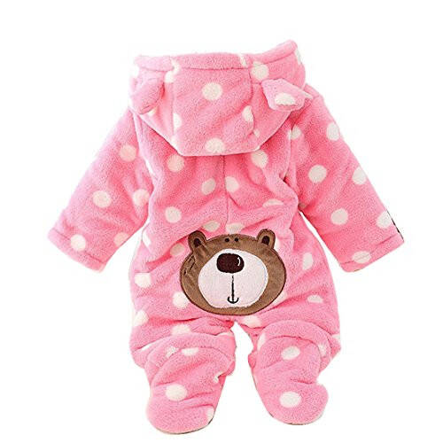 Gaorui Newborn Baby Jumpsuit Outfit Hoody Coat Winter Infant Rompers Toddler Clothing Bodysuit - 3