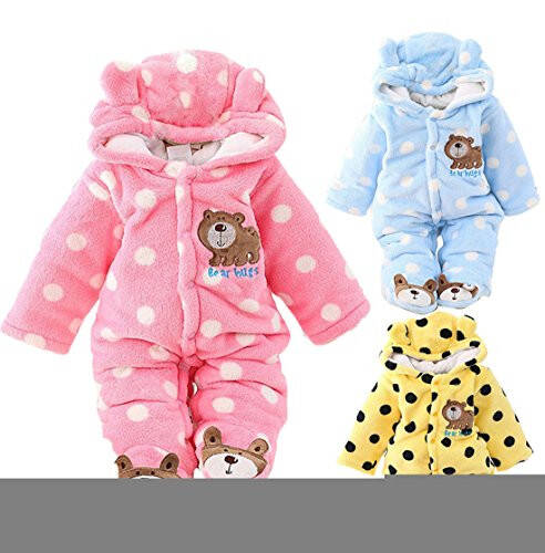 Gaorui Newborn Baby Jumpsuit Outfit Hoody Coat Winter Infant Rompers Toddler Clothing Bodysuit - 4