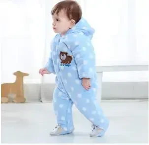 Gaorui Newborn Baby Jumpsuit Outfit Hoody Coat Winter Infant Rompers Toddler Clothing Bodysuit - 5