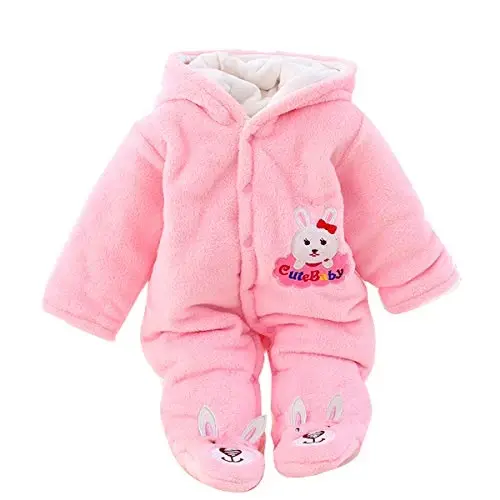 Gaorui Newborn Baby Jumpsuit Outfit Hoody Coat Winter Infant Rompers Toddler Clothing Bodysuit - 1
