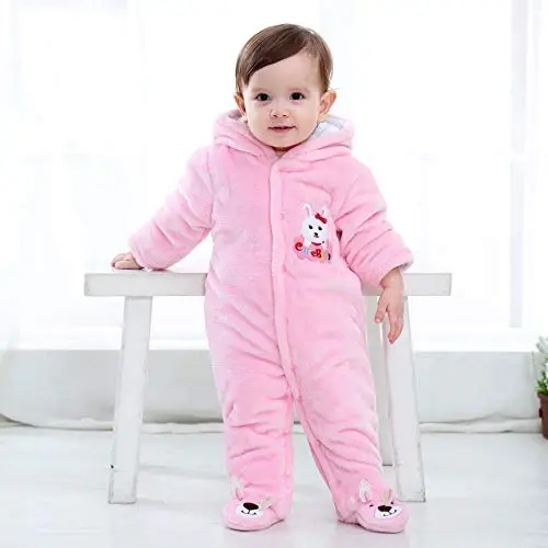 Gaorui Newborn Baby Jumpsuit Outfit Hoody Coat Winter Infant Rompers Toddler Clothing Bodysuit - 2