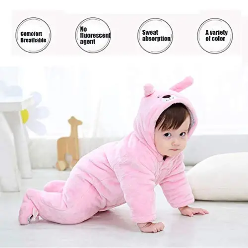 Gaorui Newborn Baby Jumpsuit Outfit Hoody Coat Winter Infant Rompers Toddler Clothing Bodysuit - 3