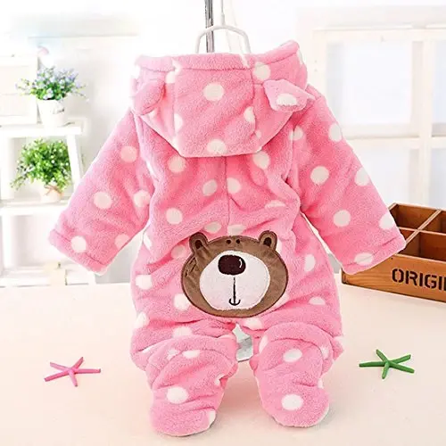 Gaorui Newborn Baby Jumpsuit Outfit Hoody Coat Winter Infant Rompers Toddler Clothing Bodysuit - 3