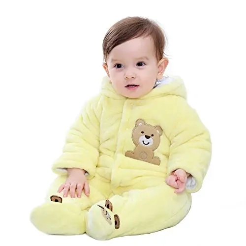 Gaorui Newborn Baby Jumpsuit Outfit Hoody Coat Winter Infant Rompers Toddler Clothing Bodysuit - 1