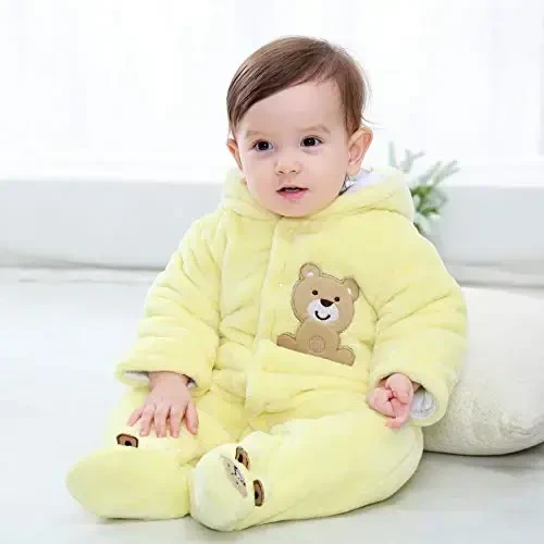 Gaorui Newborn Baby Jumpsuit Outfit Hoody Coat Winter Infant Rompers Toddler Clothing Bodysuit - GAORUI (1)