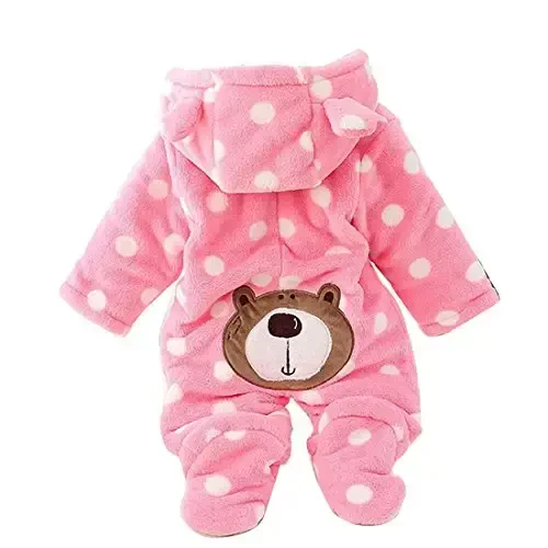 Gaorui Newborn Baby Jumpsuit Outfit Hoody Coat Winter Infant Rompers Toddler Clothing Bodysuit - 3