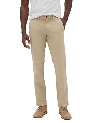 GAP Erkek Essential Düz Kesim Kaki Chino Pantolon - 1