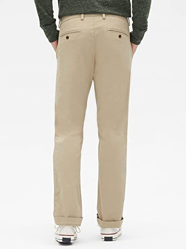 GAP Erkek Essential Düz Kesim Kaki Chino Pantolon - 3