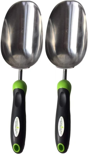 Garden Guru Super Strong Garden Scoop Trowel Shovel Transplanter, Stainless Steel, Rust Resistant, Ergonomic Grip Hand Shovel, 2 Pack - 8