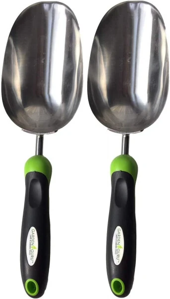 Garden Guru Super Strong Garden Scoop Trowel Shovel Transplanter, Stainless Steel, Rust Resistant, Ergonomic Grip Hand Shovel, 2 Pack - 8