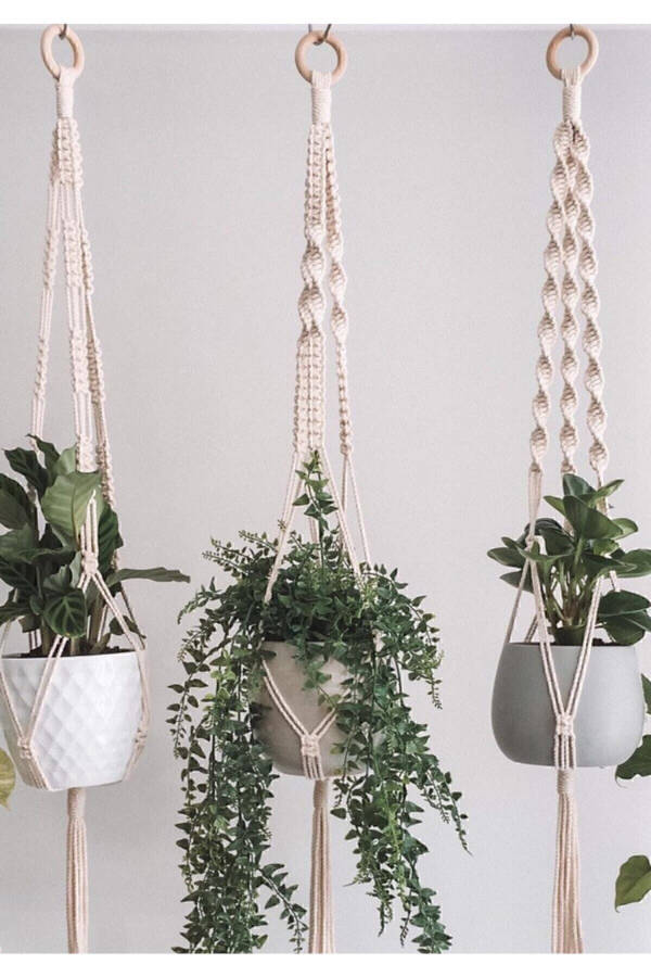 Garden Macrame Plant Hanger 3 Pieces (Garden, Balcony) - 1