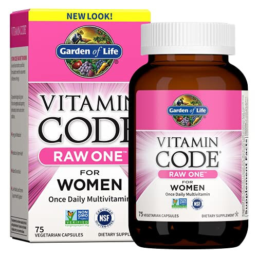 Garden of Life Vitamin Code Raw One Ежедневные Мультивитаминные Капсулы, Фрукты, Овощи, Пробиотики для Здоровья Женщин, Вегетарианские, Без Глютена, 75 штук - 8