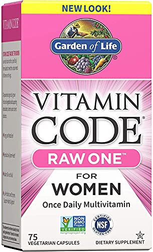 Garden of Life Vitamin Code Raw One Ежедневные Мультивитаминные Капсулы, Фрукты, Овощи, Пробиотики для Здоровья Женщин, Вегетарианские, Без Глютена, 75 штук - 1