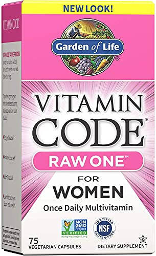 Garden of Life Vitamin Code Raw One Ежедневные Мультивитаминные Капсулы, Фрукты, Овощи, Пробиотики для Здоровья Женщин, Вегетарианские, Без Глютена, 75 штук - 1