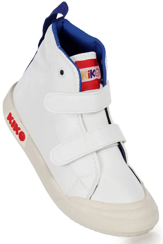 Garf Daily Velcro Baby Boy Boot Shoes - White - Blue - 1