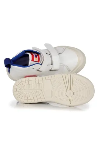 Garf Daily Velcro Baby Boy Boot Shoes - White - Blue - 5