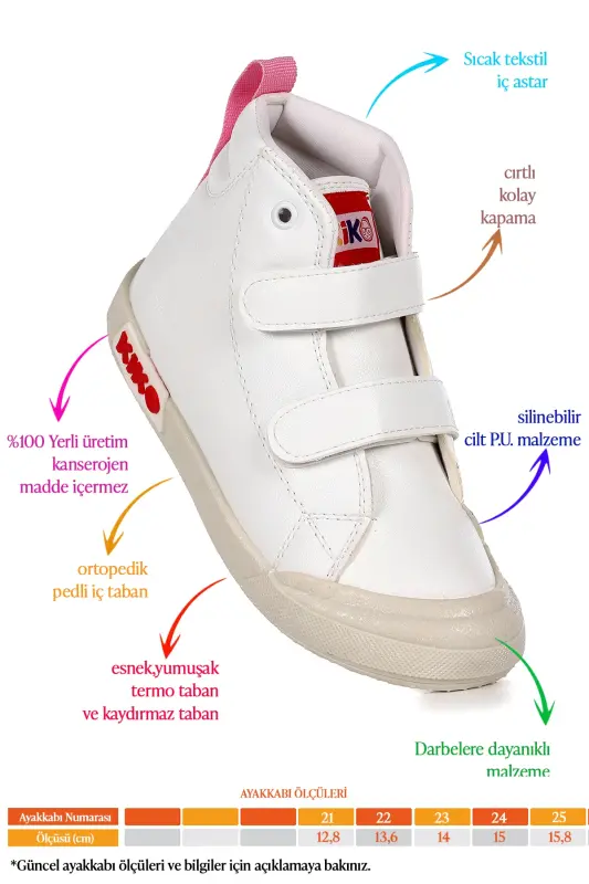 Garf Günlük Cırtlı Kız Bebek Bot Ayakkabı-Beyaz - 2