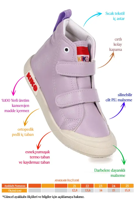 Garf Günlük Cırtlı Kız Bebek Bot Ayakkabı-Lila - 2