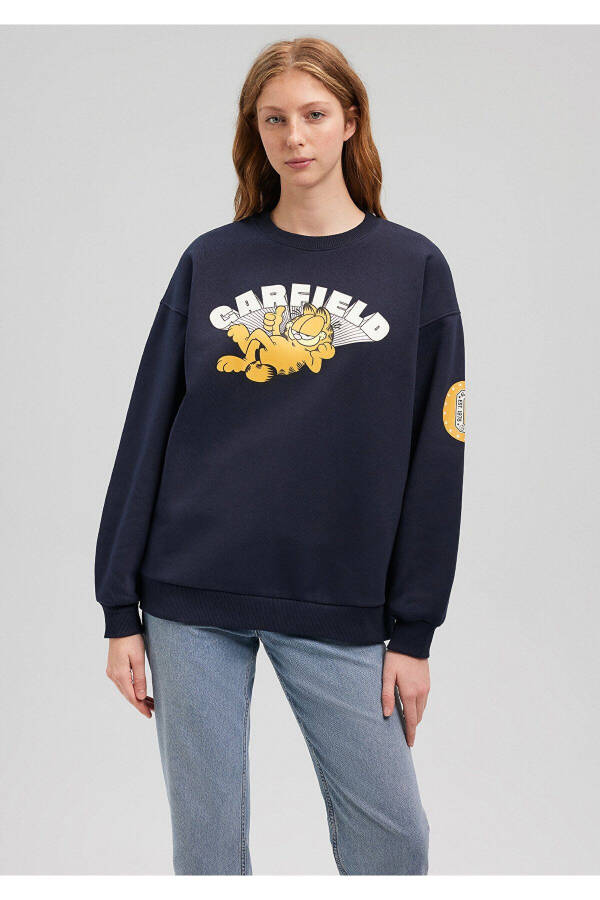 Garfield Baskılı Lacivert Sweatshirt 1S10110-82318 - 4