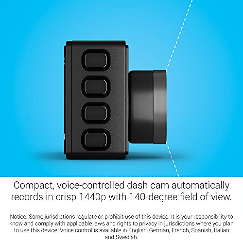 Garmin Dash Cam 57, 1440p and 140-degree FOV, Monitor Your Vehicle While Away w/ New Connected Features, Voice Control, Compact and Discreet, Includes Memory Card - 7