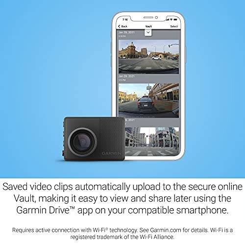 Garmin Dash Cam 57, 1440p and 140-degree FOV, Monitor Your Vehicle While Away w/ New Connected Features, Voice Control, Compact and Discreet, Includes Memory Card - 8