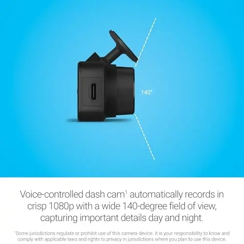 Garmin Dash Cam™ Mini 3, Ultracompact 1080p HD Dash Cam with a 140-degree Field of View, Built in Clarity™ Polarizer, Voice Controlled, Automatic Recording - 3