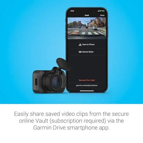 Garmin Dash Cam™ Mini 3, Ultracompact 1080p HD Dash Cam with a 140-degree Field of View, Built in Clarity™ Polarizer, Voice Controlled, Automatic Recording - GARMIN